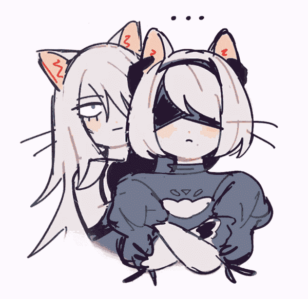 2B and A2 with Cat Ears