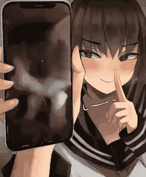 Anime Girl Blush Cat